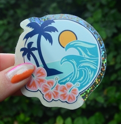 Sticker Holográfico Transparente Hawaii - comprar online