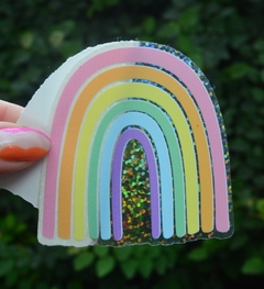 Sticker Holográfico Transparente Arcoiris - comprar online