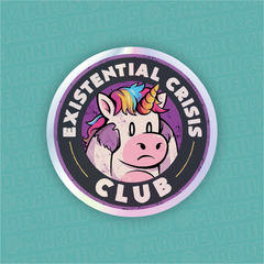 Sticker Tornasolado Existential Crisis Club