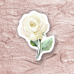 Sticker Flor Rosa Blanca (Q10)