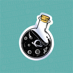Sticker Tornasolado "Frasco Espacio"
