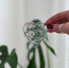 Vinilo Suncatcher Adhesivo Gatitos Abrazados