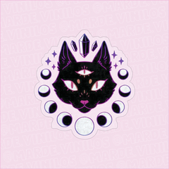 Sticker Transparente Gatito Brujo