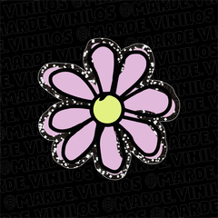 Sticker Holográfico Transparente Flor Rosa