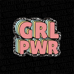 Sticker Holográfico Transparente GRL PWR