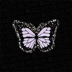 Sticker Holográfico Transparente Mariposa Lila - comprar online