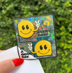 Sticker Holográfico Transparente Good Day
