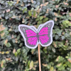 Sticker Glitter Mariposa Fucsia