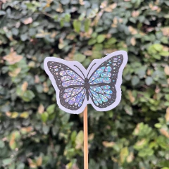 Sticker Glitter Mariposa Lila