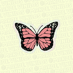 Sticker Holográfico Transparente Mariposa Coral