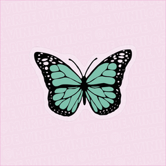 Sticker Transparente Mariposa Verde