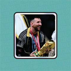 Sticker Tornasolado Messi Campeón
