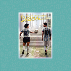 Sticker Tornasolado Messi y Maradona