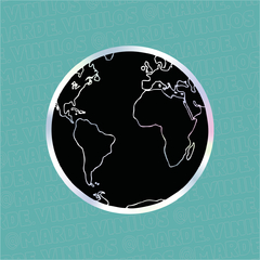 Sticker Tornasolado "Mundo - Negro"