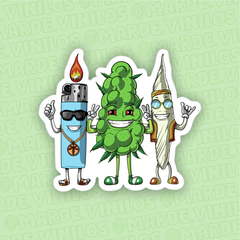 Sticker Encendedor y Marihuana