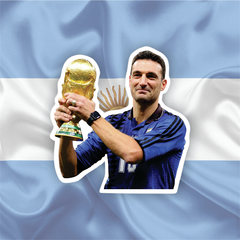 Sticker Scaloni con la copa #Scaloneta