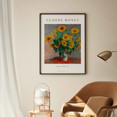 Quadro Monet Buquê de Girassois