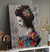 Imagem do Quadro Decorativo Japonesa Grafite Colorido em Canvas