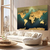 Quadro Decorativo Mapa Mundi Dourado - loja online