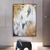 Quadro Abstrato Chuva Dourada - comprar online