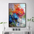Quadro Pintura Flor Laranja e Azul