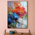 Quadro Pintura Flor Laranja e Azul na internet