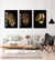 Kit de Quadros Folhas Douradas