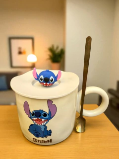 STITCH CON TAPA Y CUCHARA - tienda online