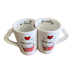 SET TAZAS GATITOS ENAMORADOS - PANDA DECO