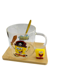 BOB ESPONJA + PLATO Y CUCHARA