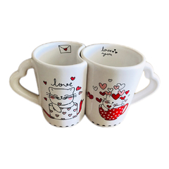 SET TAZAS GATITOS ENAMORADOS - tienda online