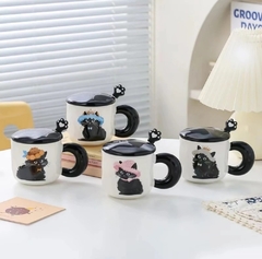 GATITOS NEGROS CON TAPA - PANDA DECO