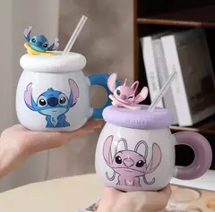 STITCH Y ANGELA CON TAPA Y SORBETE - PANDA DECO