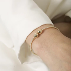 BRACELETE CRAVEJADO E ESFERAS - tienda online