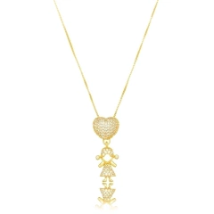 Colar Menina Com Coração Cravejado - online store