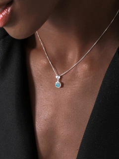COLAR REDONDO AZUL PRATA 925 na internet