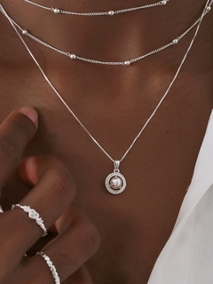 COLAR PÉROLA COM ZIRCONIA PRATA 925 on internet
