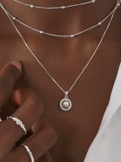COLAR PÉROLA COM ZIRCONIA PRATA 925 na internet