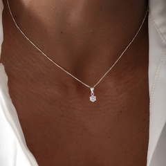 COLAR PONTO DE LUZ ZIRCONIA PRATA 925
