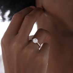 ANEL SOLITÁRIO COM ZIRCONIA PRATA 925 - comprar online