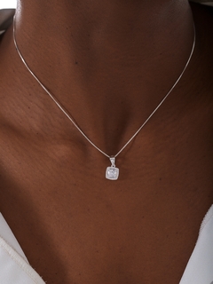 COLAR QUADRADO ZIRCONIA PRATA 925 - buy online