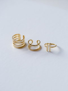 KIT 3 ANÉIS MINIMALISTAS AJUSTÁVEIS LISO - loja online