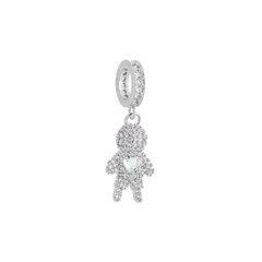 PINGENTE MENINO CRAVEJADO RODIO BRANCO - buy online