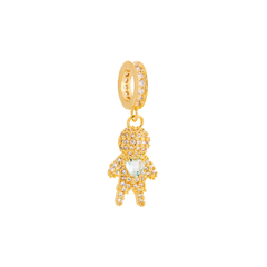 PINGENTE MENINO CRAVEJADO OURO 18K