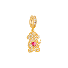 PINGENTE DOGUINHO CRAVEJADO OURO 18K - Adrélle Semijoias