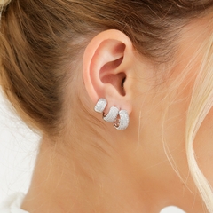 TRIO BRINCO ZIRCONIAS LUXO