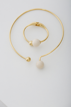 CHOKER ESFERA RESINADA LIGHT CREAM