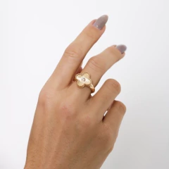 ANEL TREVO DUO COM ZIRCONIA