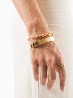 BRACELETE ARO LARGO LISO - Adrélle Semijoias