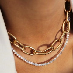 CHOKER ELOS LISO BANHO OURO 18k - comprar online